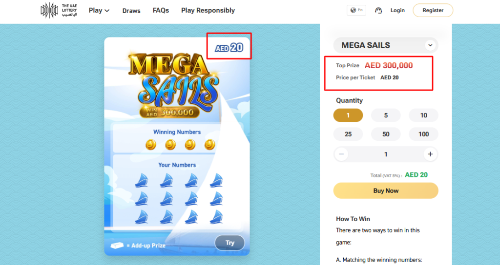 How To Play Mega Sails Scratch Card